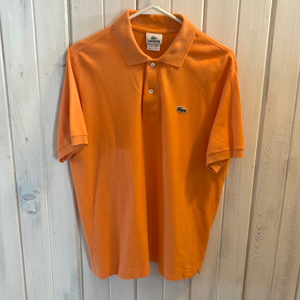 Orange Lacoste Polo short sleeve Shirt. Size 5 /L